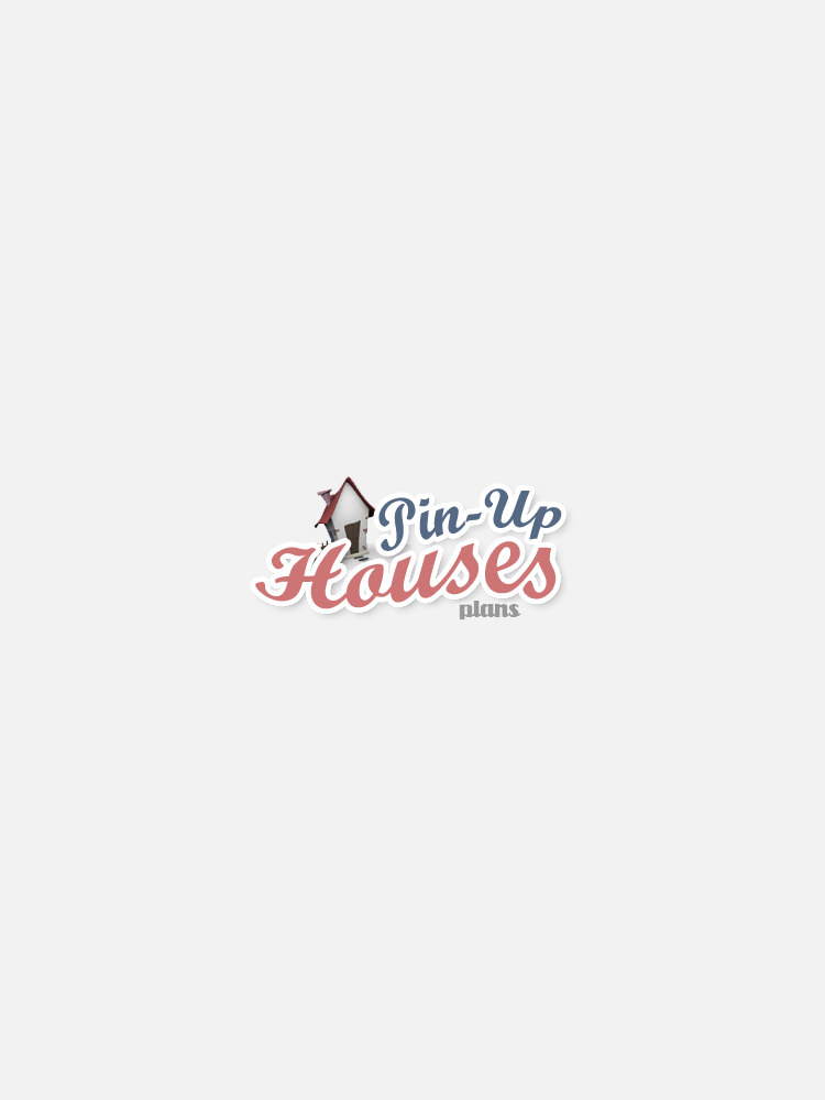 Logo of "Pin-Up Houses" featuring a stylized small house graphic and the words "Pin-Up Houses plans" in a combination of blue and pink cursive text against a plain white background.